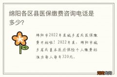 绵阳各区县医保缴费咨询电话是多少？