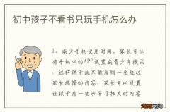 初中孩子不看书只玩手机怎么办