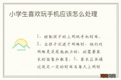 小学生喜欢玩手机应该怎么处理