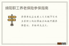 绵阳职工养老保险参保指南