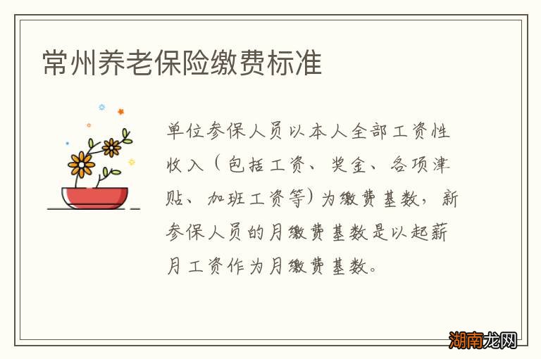 常州养老保险缴费标准