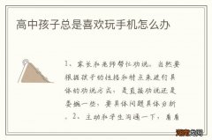 高中孩子总是喜欢玩手机怎么办