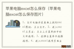 苹果电脑excel怎么保存图片 苹果电脑excel怎么保存