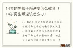 14岁男生叛逆该怎么办 14岁的男孩子叛逆要怎么教育