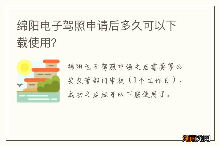 绵阳电子驾照申请后多久可以下载使用？