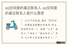 qq空间里的最近联系人 qq空间里的最近联系人是什么意思