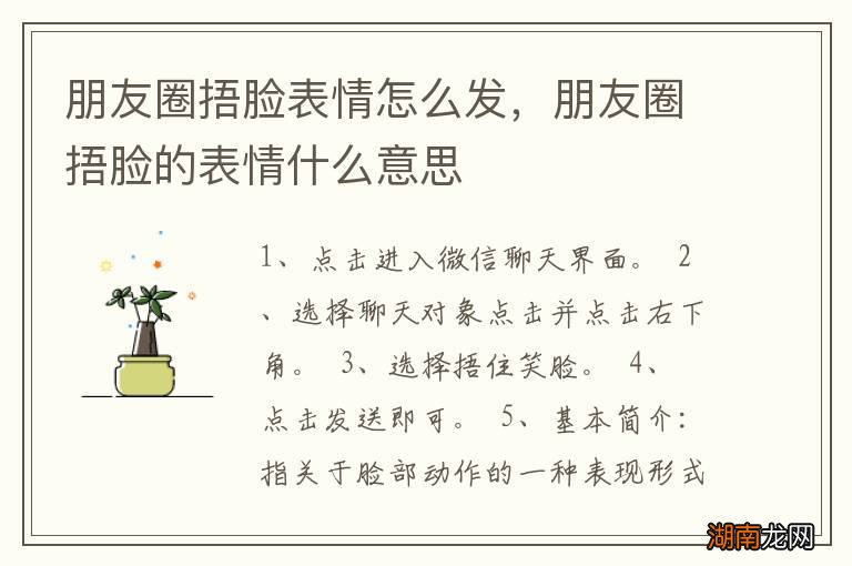 朋友圈捂脸表情怎么发,朋友圈捂脸的表情什么意思