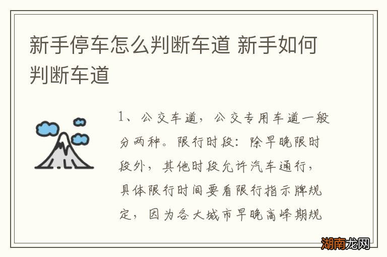 新手停车怎么判断车道 新手如何判断车道