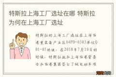 特斯拉上海工厂选址在哪 特斯拉为何在上海工厂选址