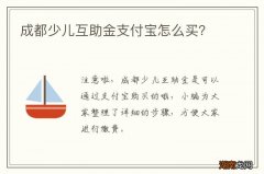 成都少儿互助金支付宝怎么买？