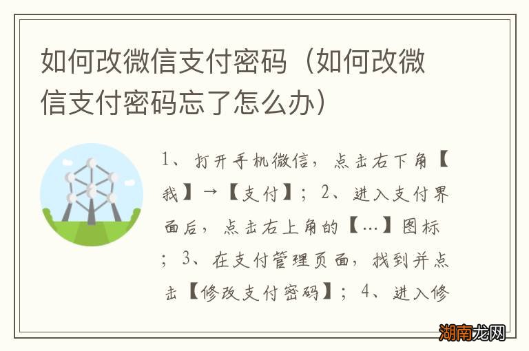 如何改微信支付密码忘了怎么办 如何改微信支付密码