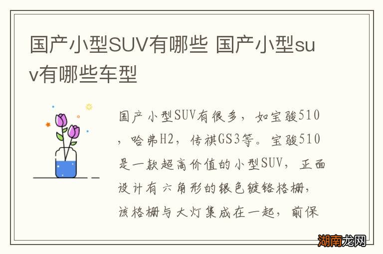 国产小型SUV有哪些 国产小型suv有哪些车型