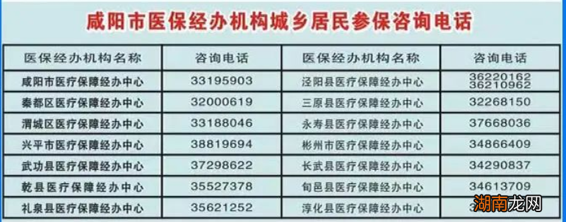 咸阳秦都区居民医保电话