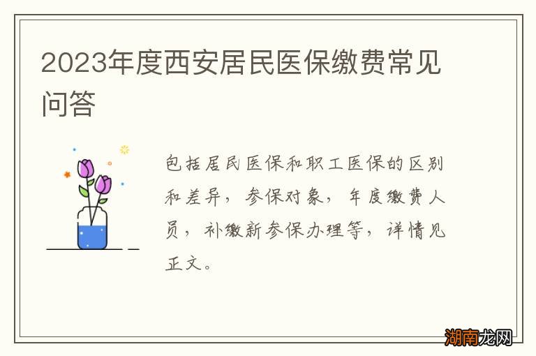 2024年度西安居民医保缴费常见问答