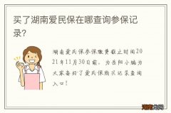 买了湖南爱民保在哪查询参保记录？