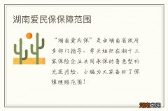 湖南爱民保保障范围