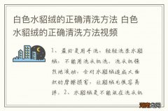 白色水貂绒的正确清洗方法 白色水貂绒的正确清洗方法视频