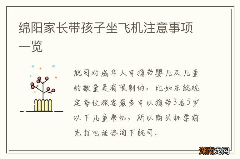 绵阳家长带孩子坐飞机注意事项一览
