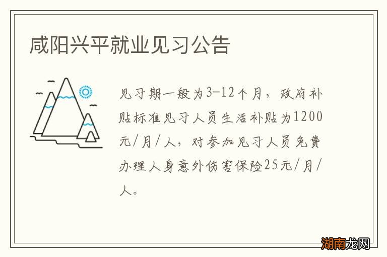 咸阳兴平就业见习公告