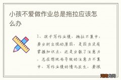 小孩不爱做作业总是拖拉应该怎么办