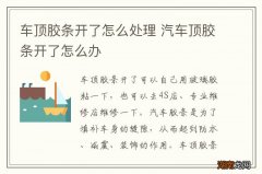 车顶胶条开了怎么处理 汽车顶胶条开了怎么办