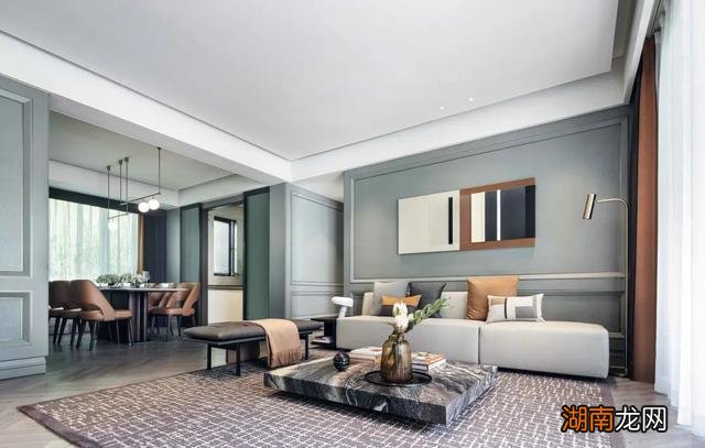 135㎡现代轻奢，稳重舒适的配色，轻奢华丽的材质，装得很高级