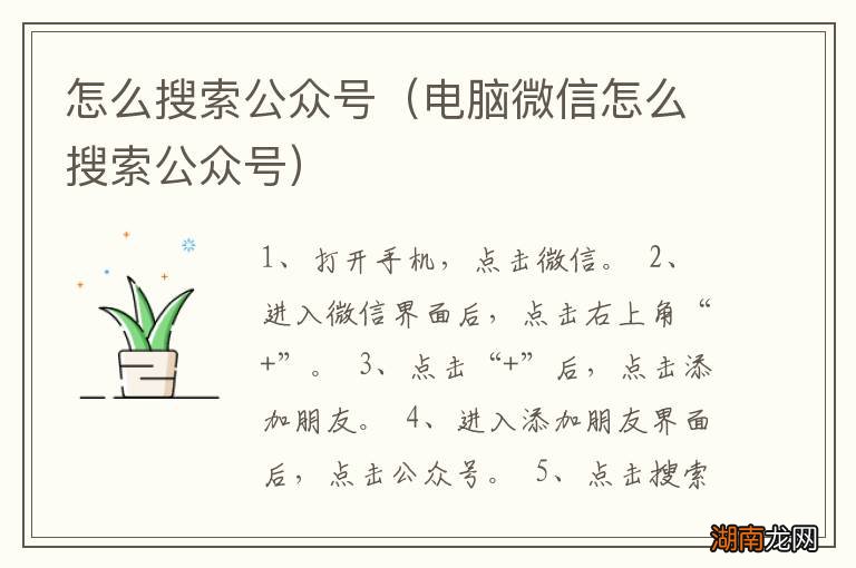 电脑微信怎么搜索公众号 怎么搜索公众号