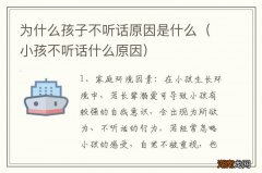 小孩不听话什么原因 为什么孩子不听话原因是什么