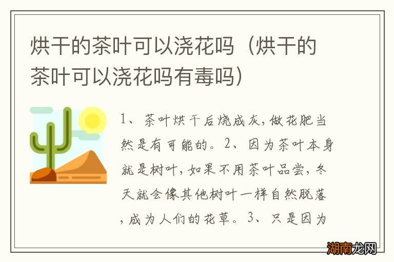 烘干的茶叶可以浇花吗有毒吗 烘干的茶叶可以浇花吗