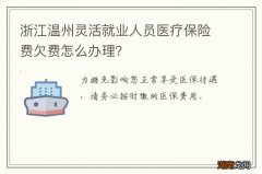 浙江温州灵活就业人员医疗保险费欠费怎么办理？
