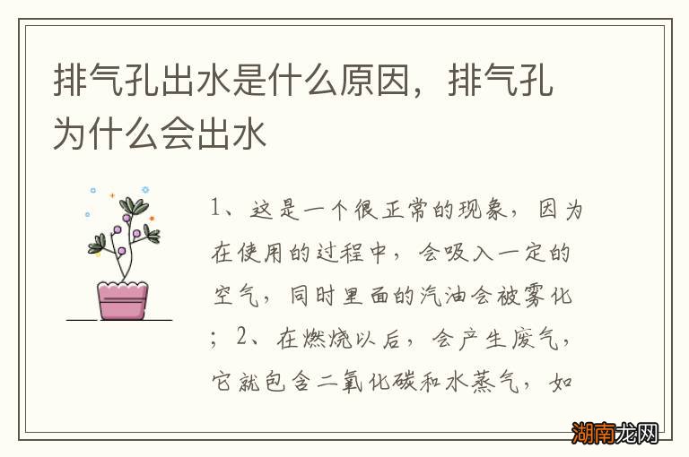 排气孔出水是什么原因，排气孔为什么会出水