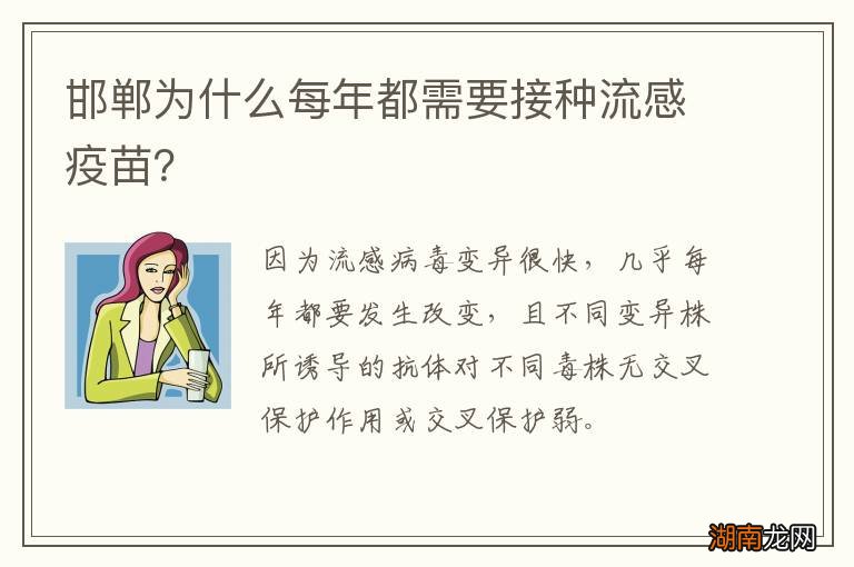 邯郸为什么每年都需要接种流感疫苗？