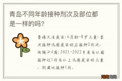 青岛不同年龄接种剂次及部位都是一样的吗?