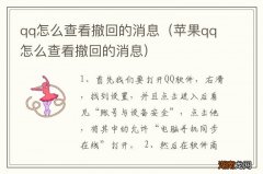 苹果qq怎么查看撤回的消息 qq怎么查看撤回的消息