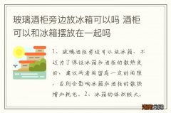 玻璃酒柜旁边放冰箱可以吗 酒柜可以和冰箱摆放在一起吗