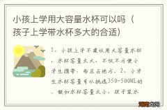 孩子上学带水杯多大的合适 小孩上学用大容量水杯可以吗