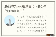 怎么保存Excel的图片 怎么保存excel里的图片