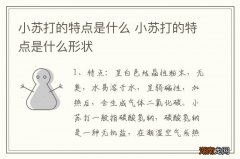 小苏打的特点是什么 小苏打的特点是什么形状