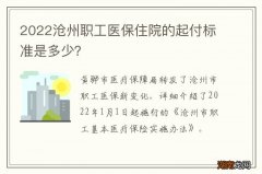 2022沧州职工医保住院的起付标准是多少？