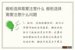 橱柜选择需要注意什么 橱柜选择需要注意什么问题