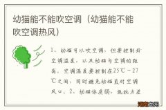 幼猫能不能吹空调热风 幼猫能不能吹空调